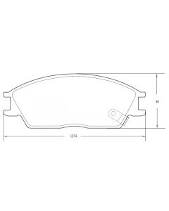 PASTILLA DE FRENO HYUNDAI ACCENT ‘94 - ELANTRA ‘90 - PONY ‘90 - EXCEL ‘88