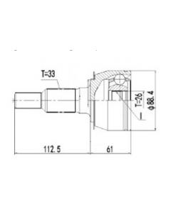 GM. HOMOCINETICA S-10 2.8 2017/ 33x26 Trava IL