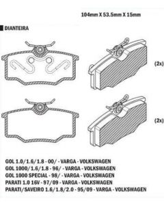 VW. PASTILLA DE FRENO GOL CLI 1.6 1.8 /PARATI / SAVEIRO C/ALAMBRE (SISTEMA VARGA)