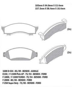 FOR. PASTILLA DE FRENO FORD F-1000 /94 - D20 85/93