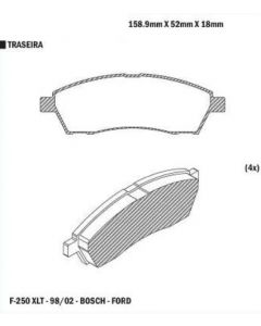 PASTILLA DE FRENO FORD F-250 TRASERA