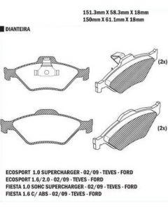 FOR. PASTILLA DE FRENO FIESTA / ECOSPORT 02/09