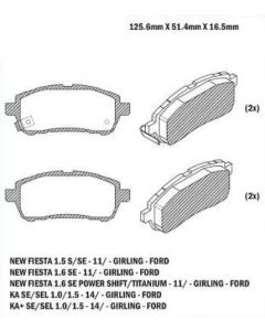 PASTILLA DE FRENO FORD NEW FIESTA 2011/ SUZUKI SWIFT 10/ ( SISTEMA GIRLIG )