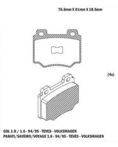 VW. PASTILLA DE FRENO GOL 91/94 / PARATI / SAVEIRO