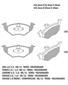 VW. PASTILLA DE FRENO VOYAGE TREND / SAVEIRO 08/11 / GOL TREND
