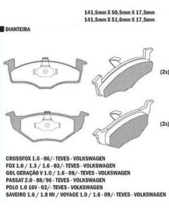 VW. PASTILLA DE FRENO GOL TREND 08/ G5 G6 - CROSSFOX - SAVEIRO - FOX  (SÓLIDO) 