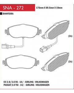 VW. PASTILLA DE FRENO TIGUAN / PASSAT 18/