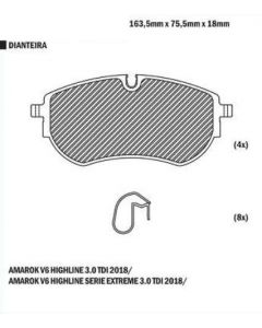 VW. PASTILLA DE FRENO AMAROK 3.0 DELANTERO 2018/