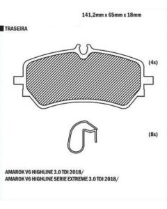 VW. PASTILLA DE FRENO AMAROK 3.0 2018/ (TRASERO) 