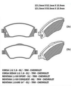 PASTILLA DE FRENO CORSA 2002/