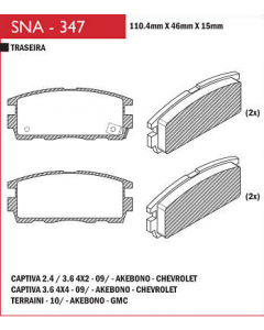 GM. PASTILLA DE FRENO CAPTIVA 06/ TRASERA