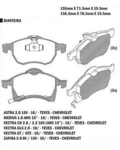 GM. PASTILLA DE FRENO ASTRA / VECTRA / MERIVA