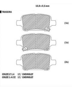 GM. PASTILLA DE FRENO CRUZE / EQUINOX 2017/ (TRASERO) 
