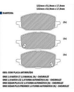 GM. PASTILLA DE FRENO ONIX 2020/