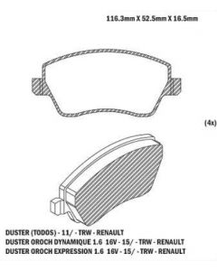 PASTILLA DE FRENO CLIO/DUSTER/TIIDA 07/