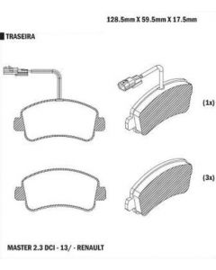 PASTILLA DE FRENO MASTER 13/ TRASERA ( SISTEMA BOSCH )