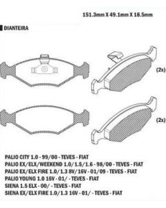 FIT. PASTILLA DE FRENO UNO / PALIO