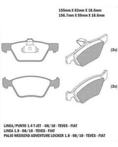 FIT. PASTILLA DE FRENO PUNTO / PALIO / LÍNEA / STRADA ADVENTURE 08/10