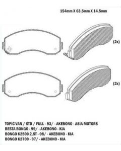 PASTILLA DE FRENOS KIA BESTA/TOPIC