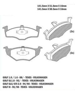 VW. PASTILLA DE FRENO VW GOLF MK3 94/98