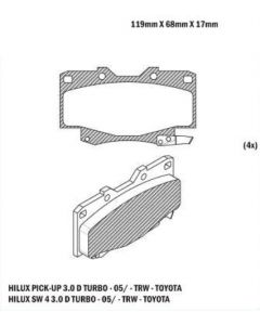 PASTILLA DE FRENO HILUX 05/