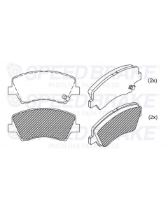 HYU. PASTILLA DE FRENO ACCENT 10/ AZERA 12/ SANTA FE 06/13 CRETA 16/ I-30 1.6 CVVT 12/17 I-30 1.8 CVVT 12/ ELANTRA 12/ 