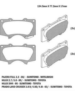 PASTILLA DE FRENO HILUX SW4 05/