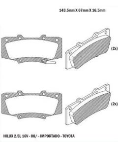 PASTILLA DE FRENO TOYOTA HILUX  08/ 2.5 4X4