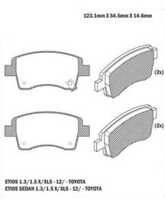 PASTILLA DE FRENO TOYOTA ETIOS 2012/ - YARIS 18/ 