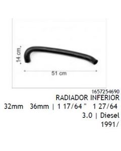 TOY. MANGUERA RADIADOR INFERIOR DBL BOCA 32X36mm HILUX