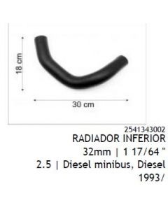 HYU. MANUGERA RADIADOR INFERIOR 32mm H100