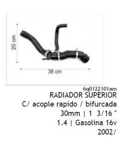 VW. MANGUERA RAD SUP POLO 2000