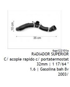 VW. MANGUERA RAD SUP POLO 2000