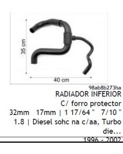 FOR. MANGUERA RADIADOR INFERIOR ESCORT 1.8 DIESEL