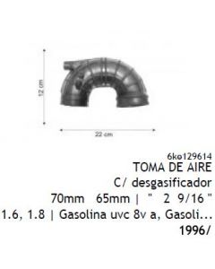 VW. MANGUERA TOMA DE AIRE VW POLO CLASSIC. 6KE1296