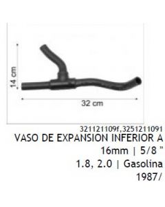 VW. MANGUERA REFRIG VASO DE EXPANSION INFERIOR