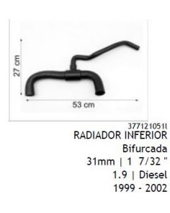 VW. MANGUERA RAD INF GOL 1.9 DIESEL 377121051-L