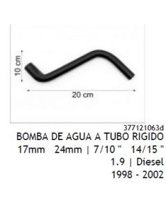 VW. MANGUERA BOMBA AGUA A TUBO RIGIDO GOL 1.9 DIESEL 377121063-D