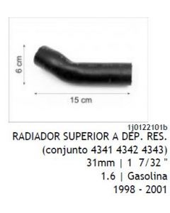 VW. MANGUERA RADIADOR SUPERIOR A DEP RES.Y TUBO GOLF