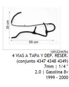 VW. MANGUERA REFRIG 4 VIAS A TAPA Y DEP RESER GOLF