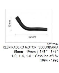 GM. MANGUERA VENTILACION MOTOR DOBLE BOCA CORSA 8V