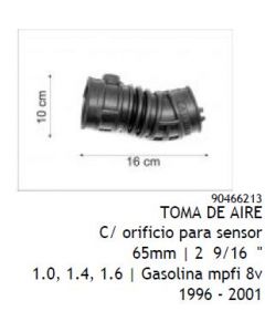 GM. MANGUERA FILTRO DE AIRE CORSA C/FURO P/SENS