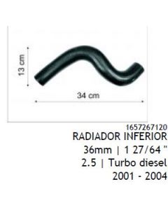 TOY. MANGUERA RADIADOR INFERIOR. HILUX 3.0 MOTOR 1KZT