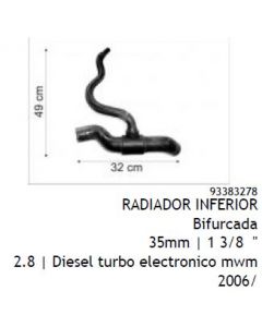 GM. MANGUERA RADIADOR INFERIOR S10 2.8 07/11