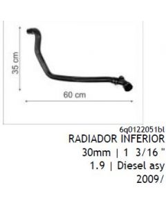 VW. MANGUERA RADIADOR INF FOX/SURAN 1.9