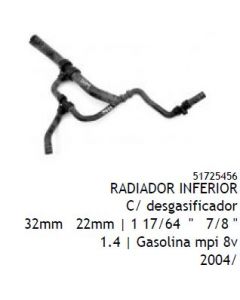 FIT. MANGUERA DE RADIADOR. INFERIOR PALIO 1.4 03/