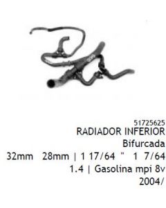 FIT. MANGUERA RADIADOR INFERIOR PALIO/SIENA 1.4 2004/