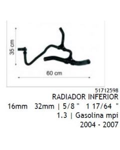 FIT. MANGUERA DE RADIADOR. INFERIOR PALIO 1.3 16V 04/07