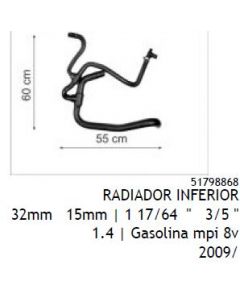 FIT. MANGUERA DE RADIADOR. INFERIOR PUNTO 1.4 09/