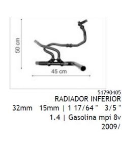 FIT. MANGUERA DE RADIADOR INFERIOR SIENA 1.4 2009/